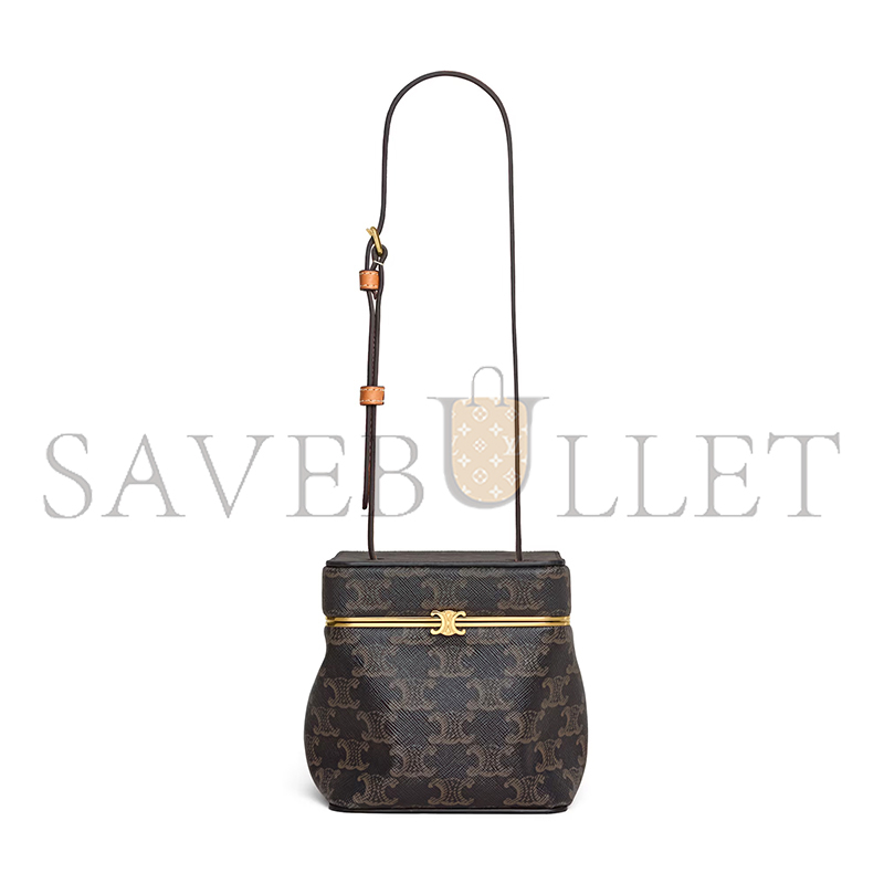 Ce1i*e cube in triomphe canvas and natural calfskin 124232l52.03mi (12.5*12.5*12.5cm)